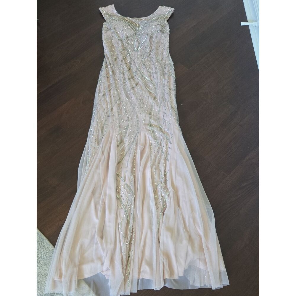 Adrianna Papell Blush Pink Sequin-Trim Dress - Picture 3 of 6